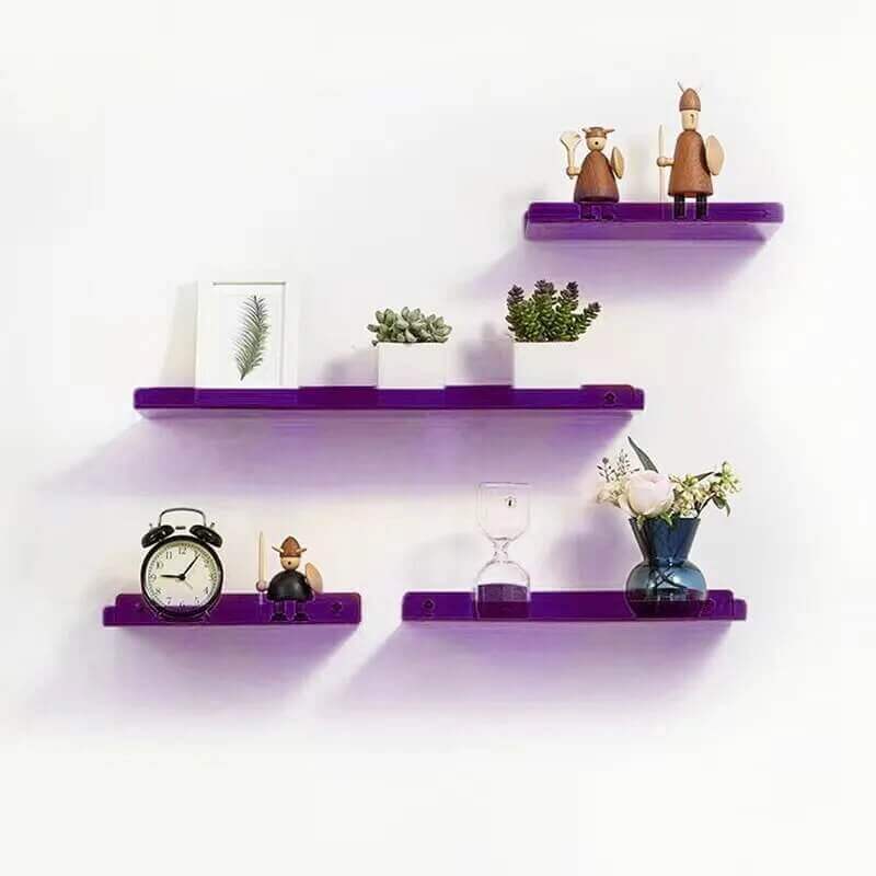 Fluorescent Acrylic Shelves With Clear Brackets, Set of 3, Plexiglass  Shelves 
