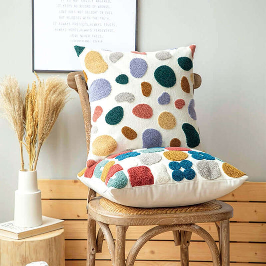 Dot Embroidered Pillow Cover