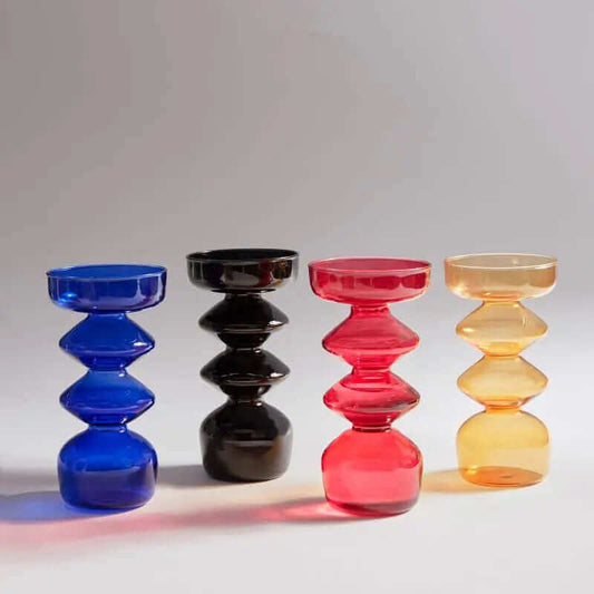Multi-Colour Glass Candle Holders