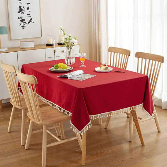Nordic Cotton Linen Tablecloth (140cm x 240 cm)
