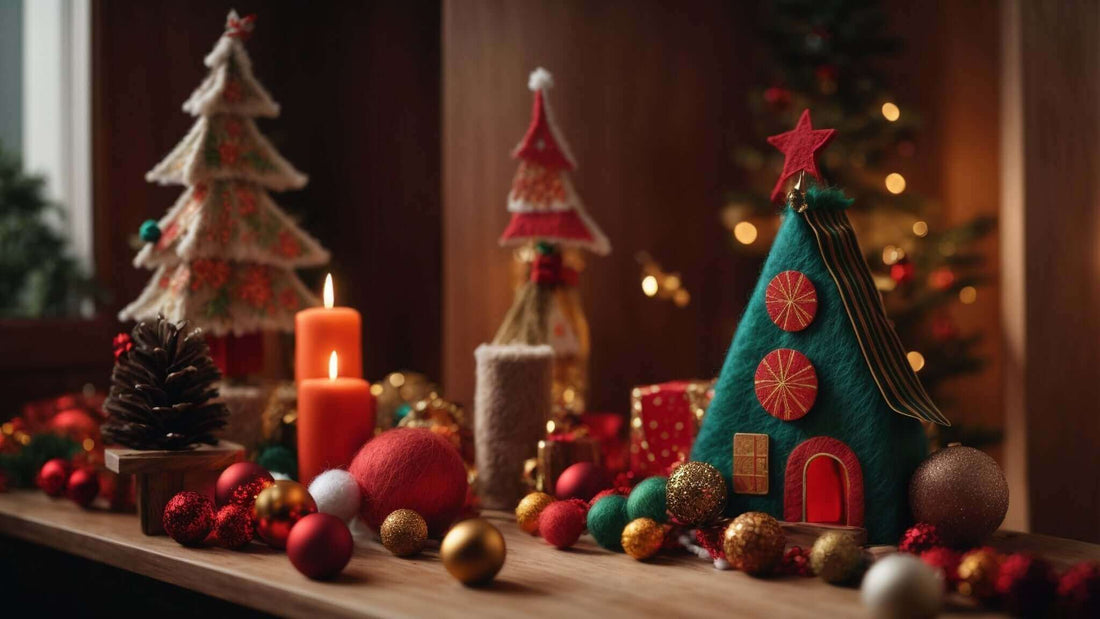 Using Felt and Wood Ornaments to Decorate Your House for Christmas