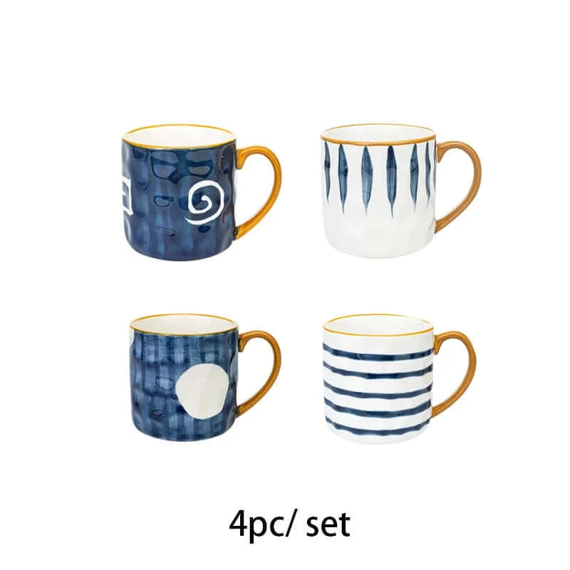 Set of Lovely large mugs with wooden cover