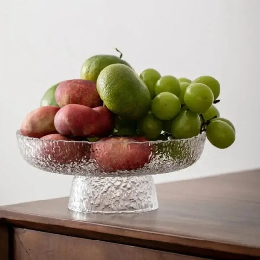 Modern Stone Grain Textured Glass Fruit Tray - Elevated Design