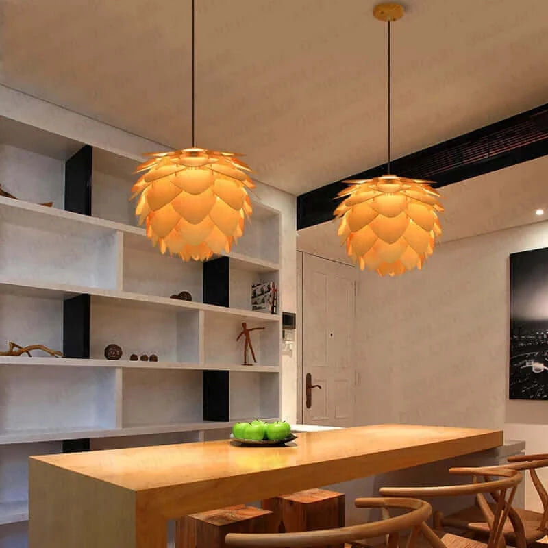 Wooden Pinecone Pendant Light - Nordic Art Inspired Home Lighting
