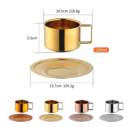 Golden Coffee Cup and Saucer Set (200ml), Nauradika , autopostr_pinterest_51712, coffee mugs, creative mugs, design mugs, modern mugs, Mugs, mugs and cups, retro mugs