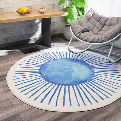 Round Contemporary Rug | Simple Patterns & Bright Colors | High traffic