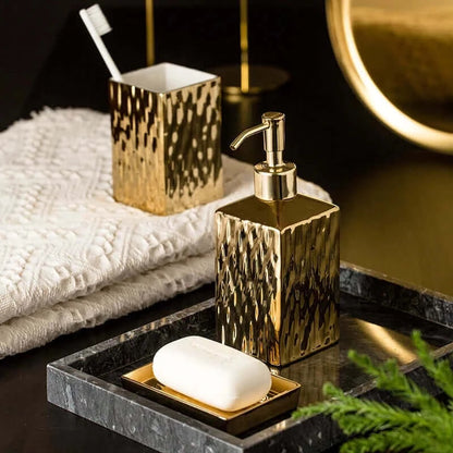 Gold and Silver Ceramic Bathroom Accessories