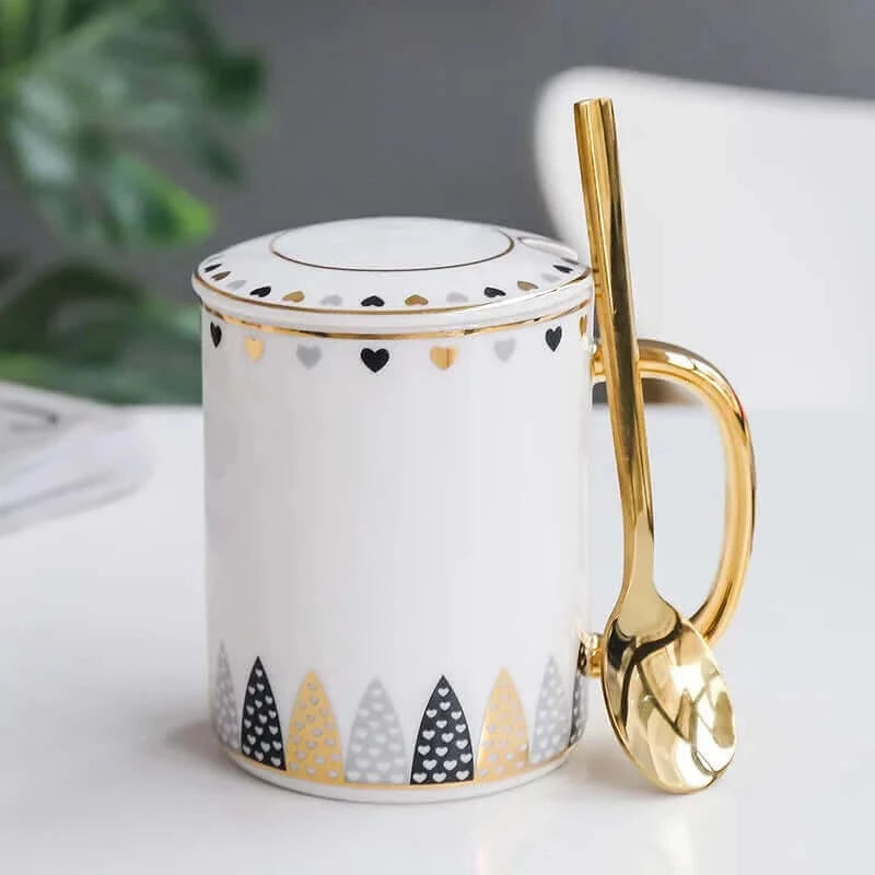 Luxury Ceramic Coffee Mug with Lid