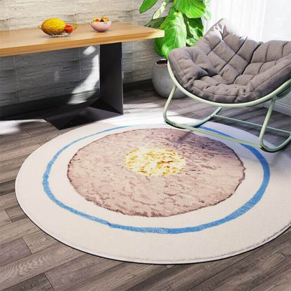 Round Contemporary Rug | Simple Patterns & Bright Colors | High traffic