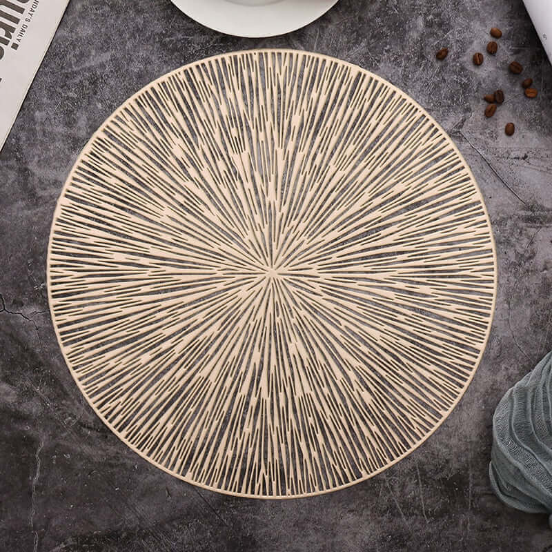Set of 6 Round Contemporary Placemats - 3 Different Patterns