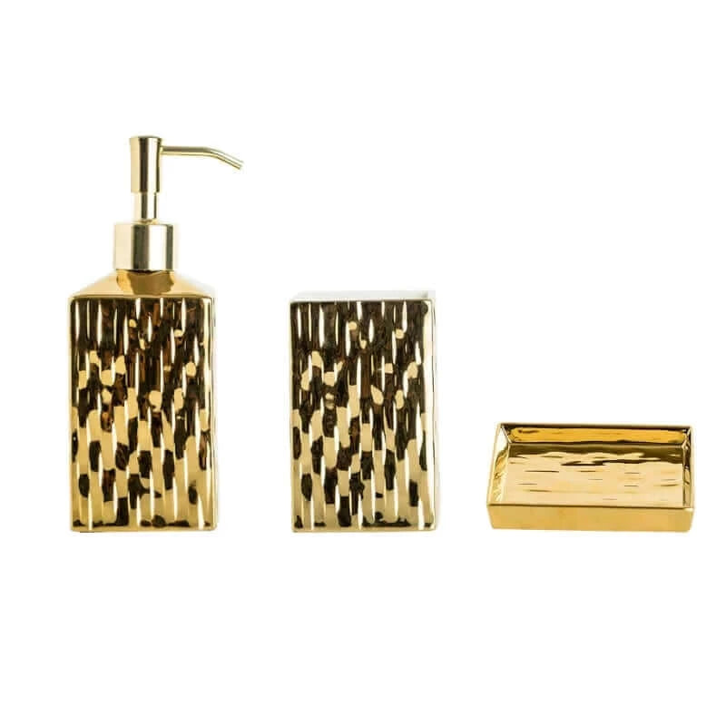 Gold and Silver Ceramic Bathroom Accessories