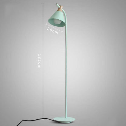Colourful Classic Nordic Metal and Wood Floor Lamp