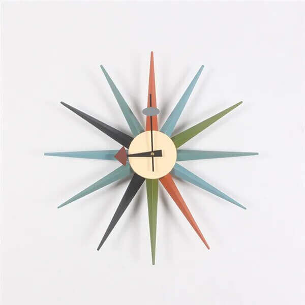 MidCentury Modern Multi Color Wall Clock