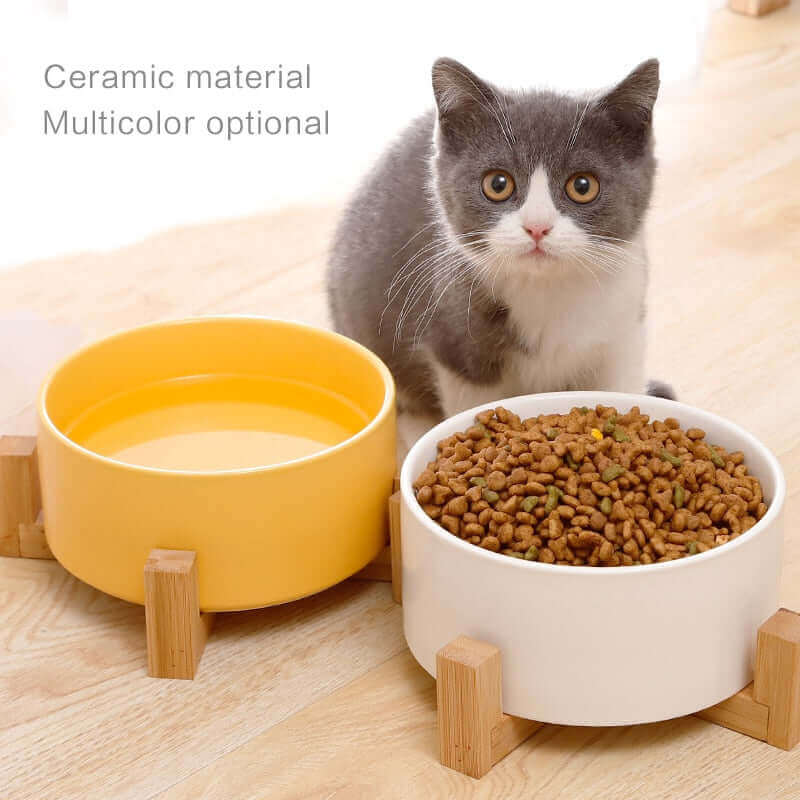 Cat Ceramic Food And Water Bowls (850ml) Medium Dog and Large Cats