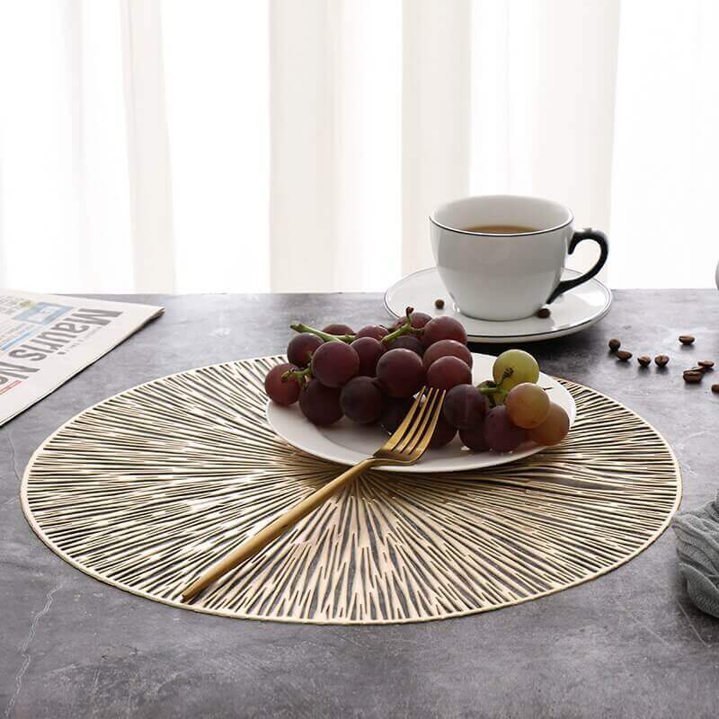 Set of 6 Round Contemporary Placemats - 3 Different Patterns