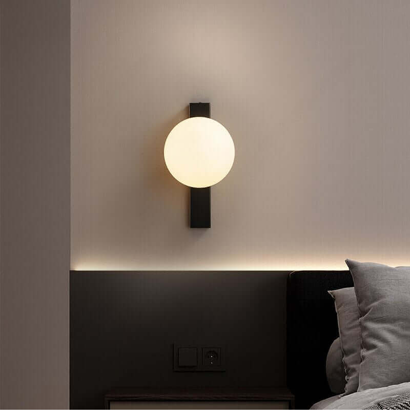 Minimalist Nordic Wall Lamp with Frosted White Ball