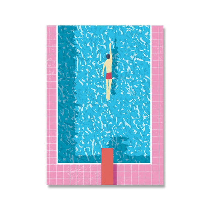 Blue Swim Pool PoP Art Canvas Poster