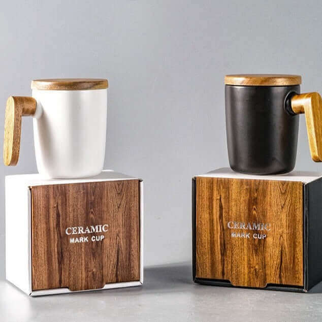 Mug with Wooden Handle and Cover (Gift Box)