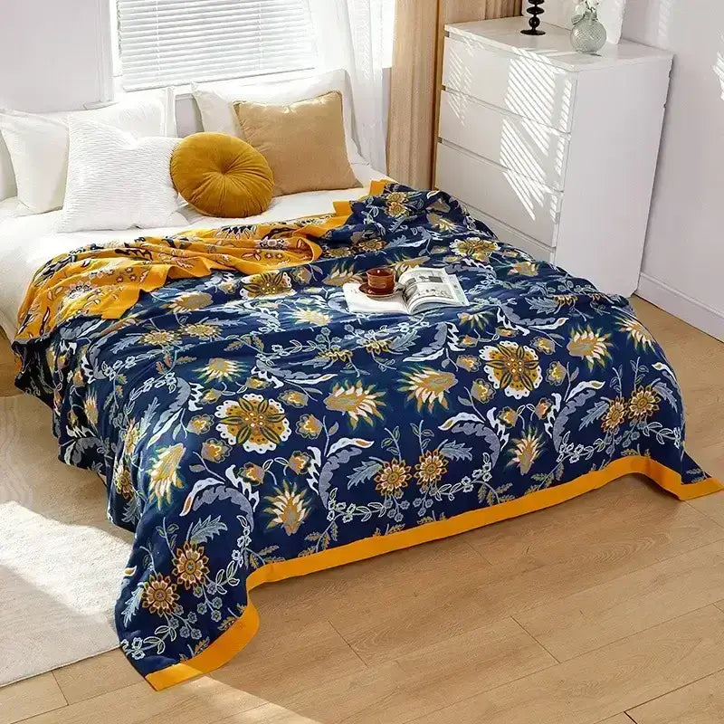Blankets, Colourful FiveLayer Cotton Gauze Bedspread (updated, more patterns available)