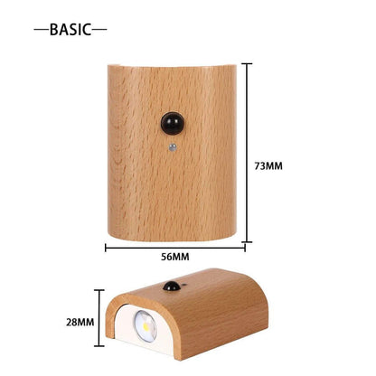Set of 2 Wooden USB Rechargeable Wall Lamp