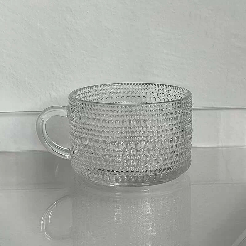 Incredibly Pretty Vintage Embossed Glass Coffee Cup