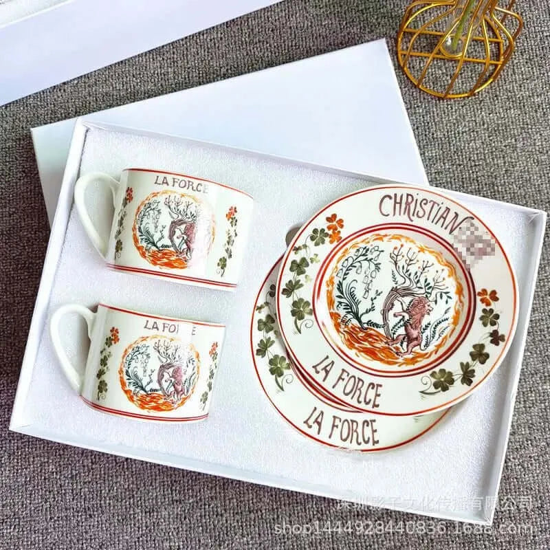 Fine Bone China Art Deco Breakfast Cups