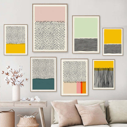 Pastel Colour Mid-Century Modern Abstract Posters