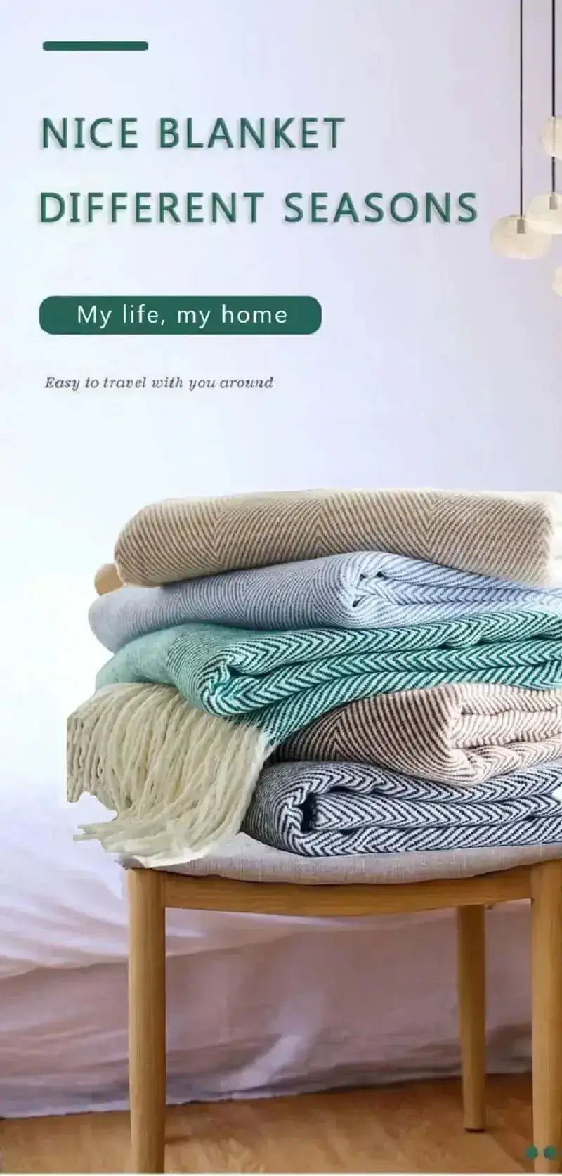 Blankets, Super Soft YarnDyed Blanket with herringbone pattern