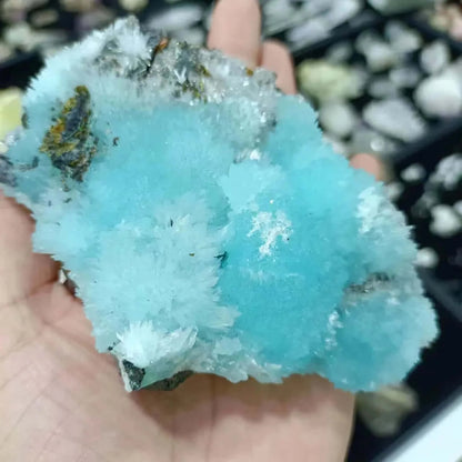 Sky Blue Natural Aragonite Crystal Cluster (size and shape vary)