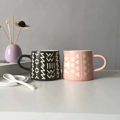 Chic Hand-painted Mug with optional lid and spoon