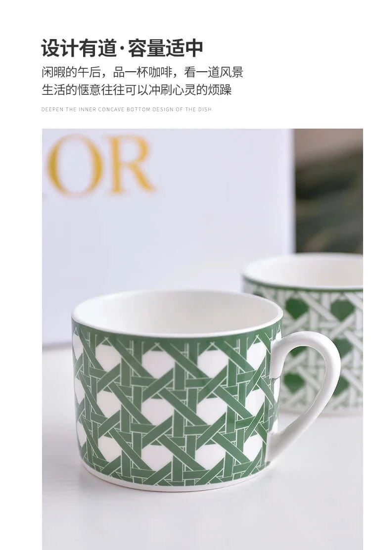 Fine Bone China Art Deco Breakfast Cups