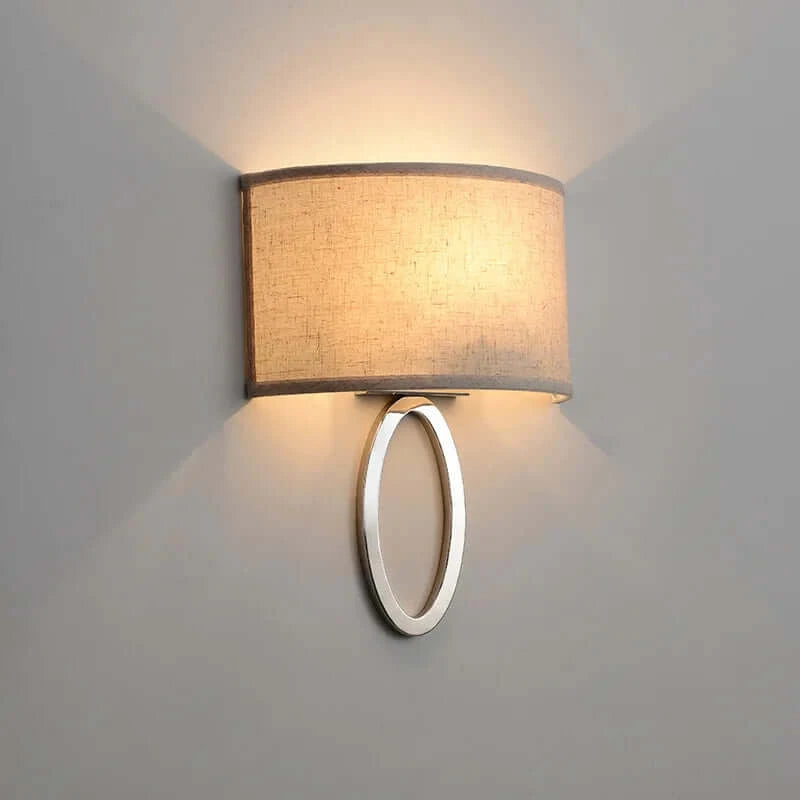 Classic American Bedside Lamp with Fabric Lampshade