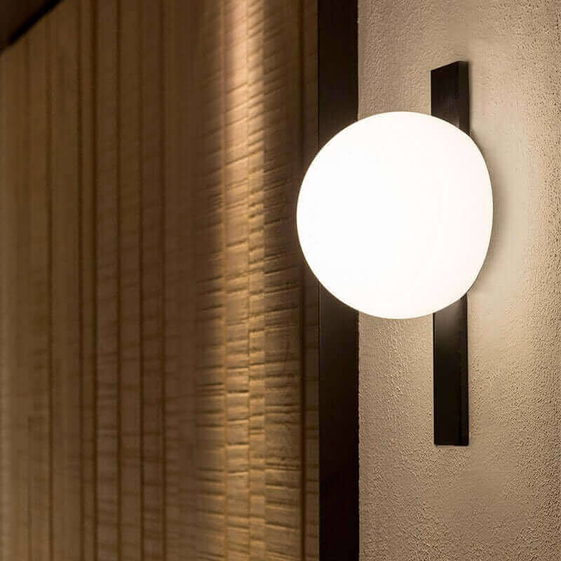 Minimalist Nordic Wall Lamp with Frosted White Ball