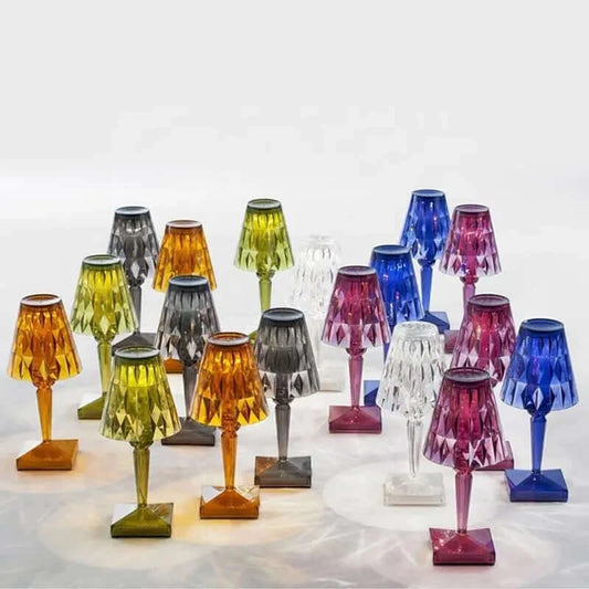 Cordless Acrylic Crystal Table Lamp - Modern & Rechargeable