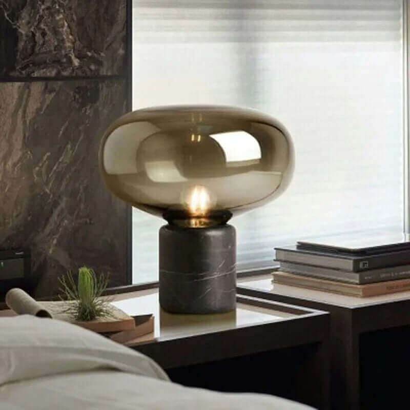 Marble + Glass Design Table Lamp
