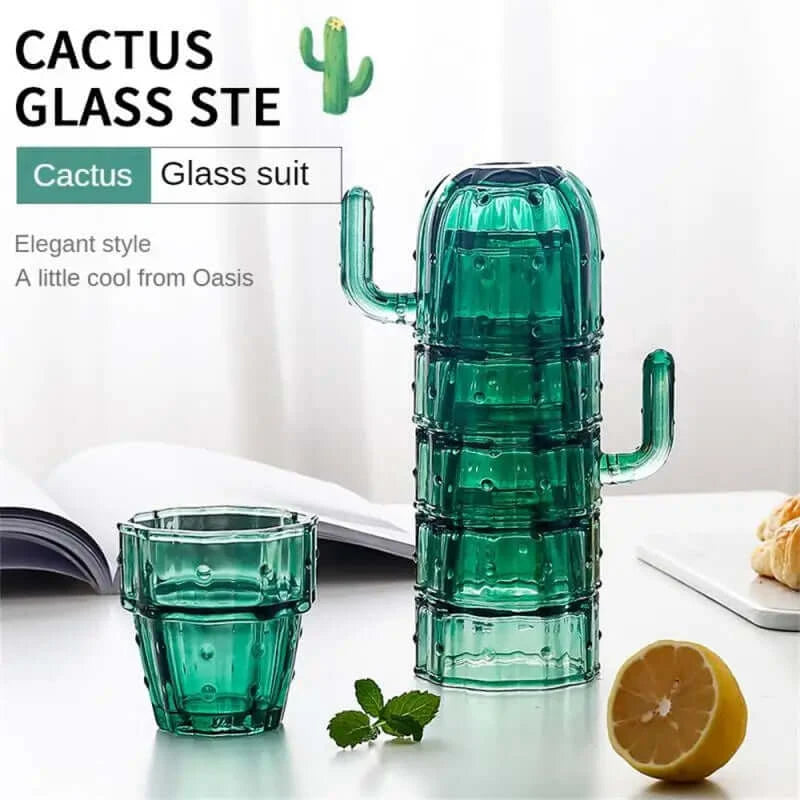 6 Stackable Cactus Tumblers Set