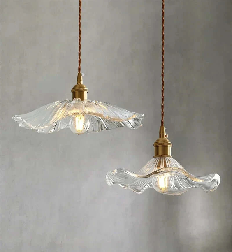 Elegant Glass Pendant Light with Brass Accents - Illuminate with Style