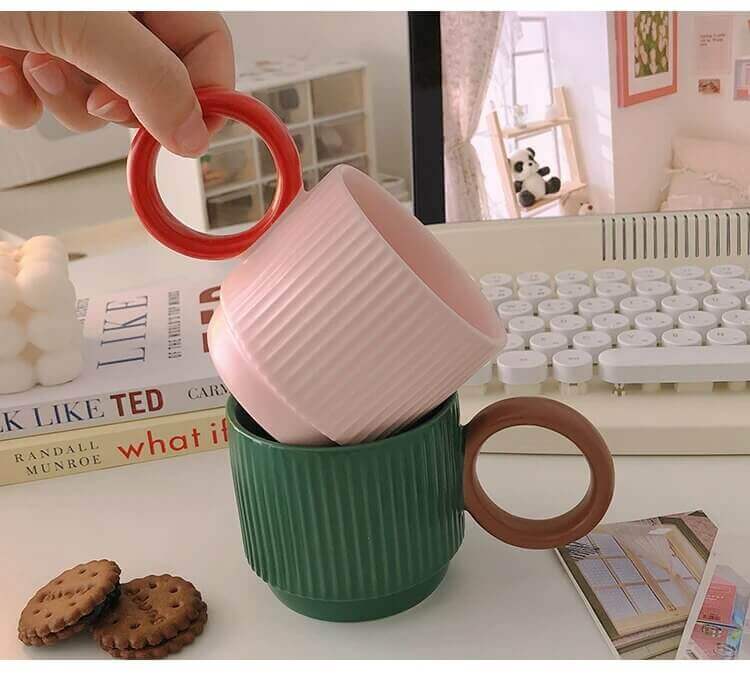 Big Handle Japanese Ceramic Coffee Mug