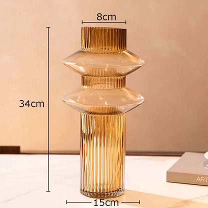 Creativity Amber Glass Vase Collection - Nauradika Homeware