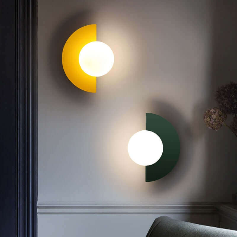 Halfmoon Metal Sconce. Comes in 2 different sizes and various colours.