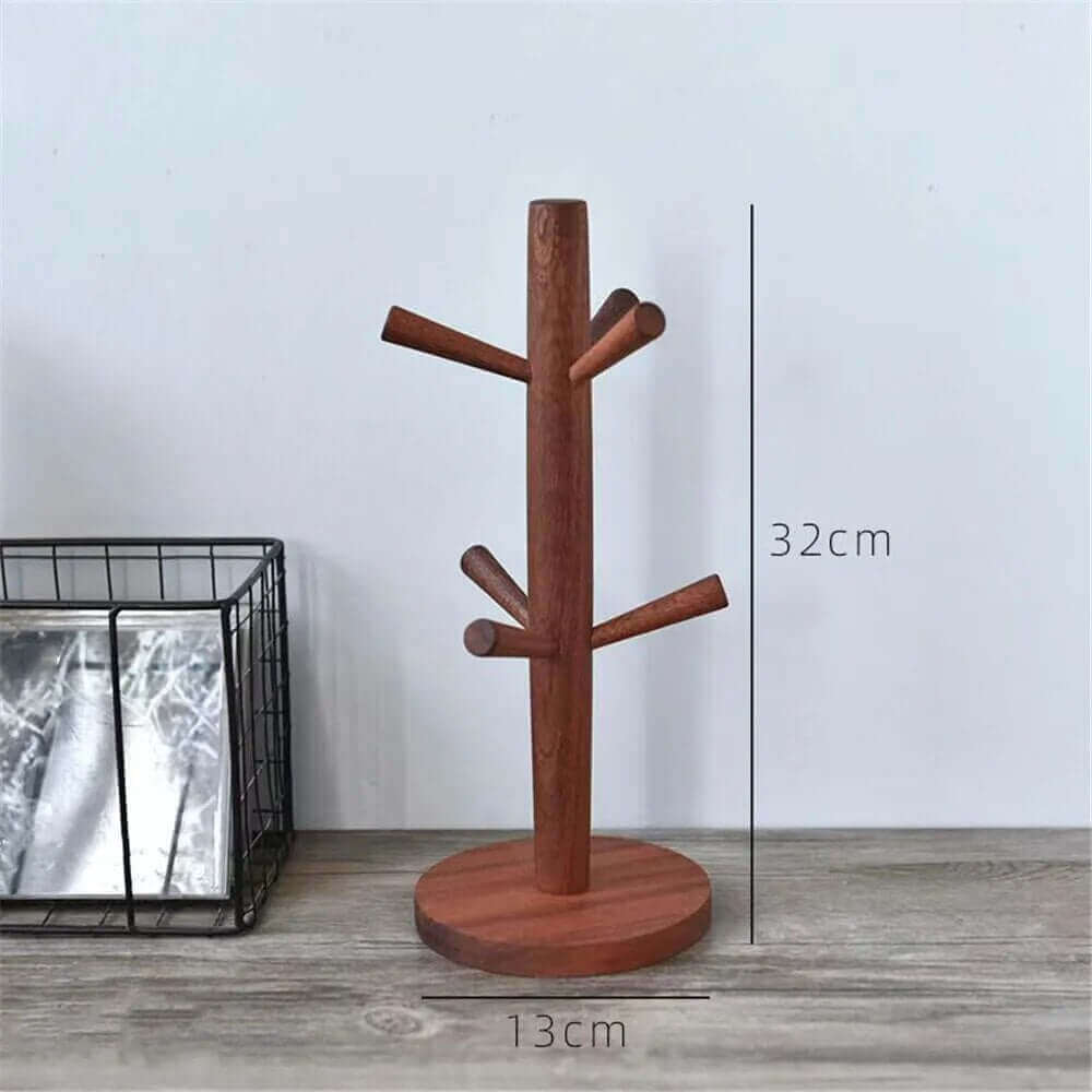 Sturdy Wooden Mug Hanging Display Rack: Mugs Tree in various shapes + colours