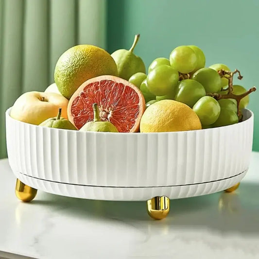 Designer Fruit Bowl with Golden Accents - Modern and Luxurious