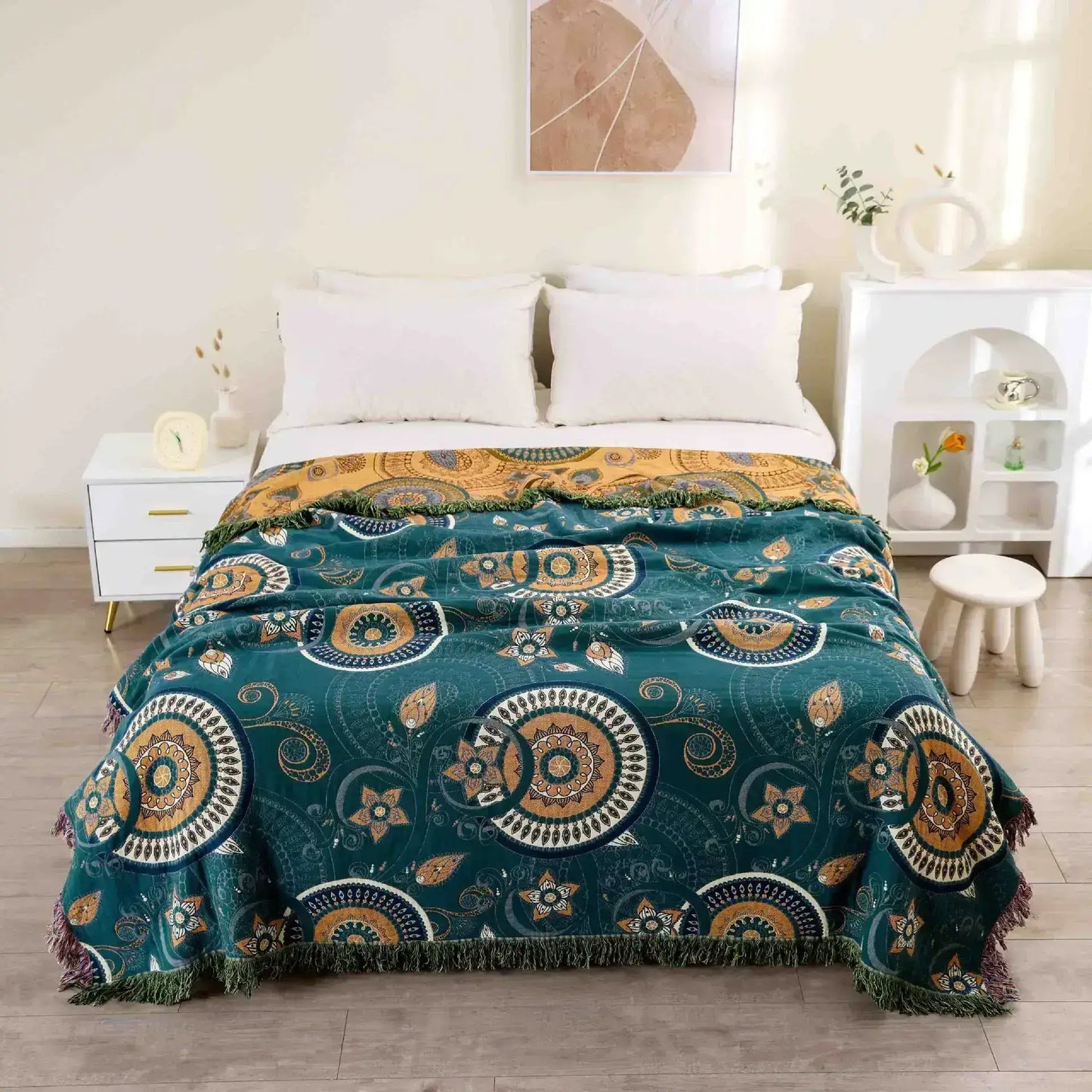 Blankets, Colourful FiveLayer Cotton Gauze Bedspread (updated, more patterns available)