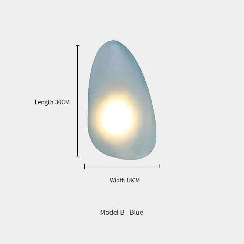 Elegant Frosted Glass Pebble Wall Lamp - Minimalist Nordic Style