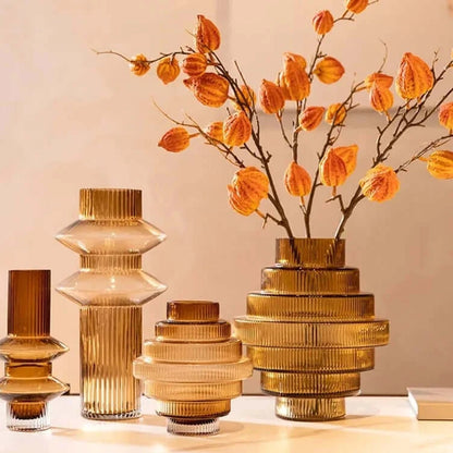 Creativity Amber Glass Vase Collection - Nauradika Homeware