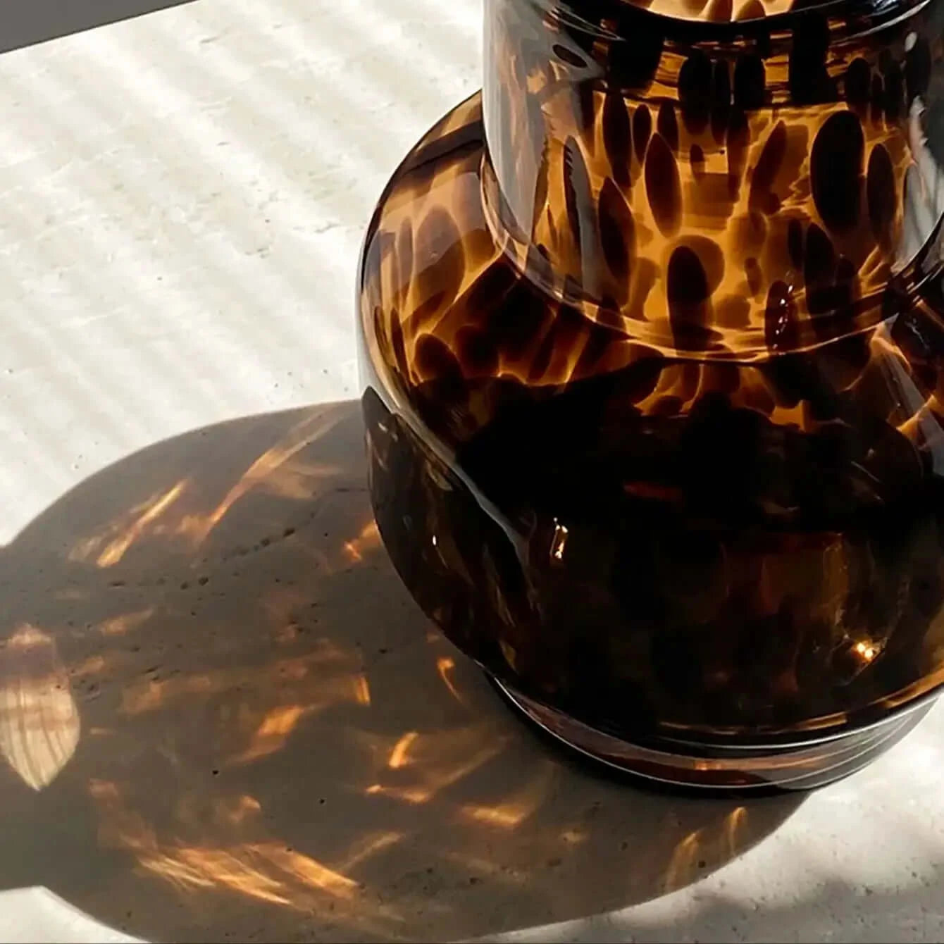 Light Luxury Leopard Glass Vase - Nauradika Home Accents