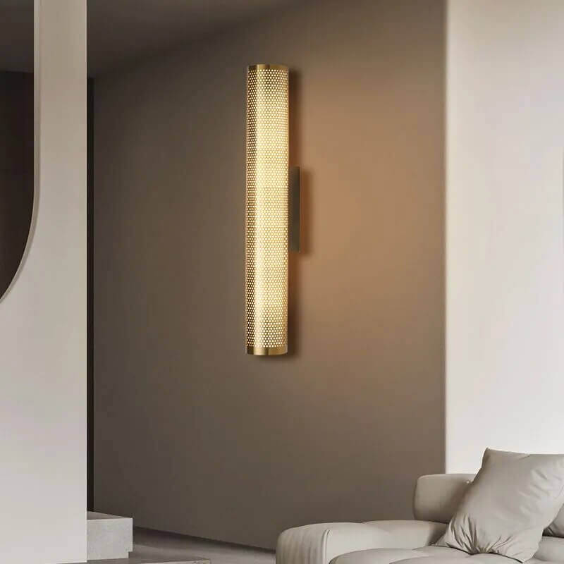 Contemporary Perforated Brass Wall Lamp