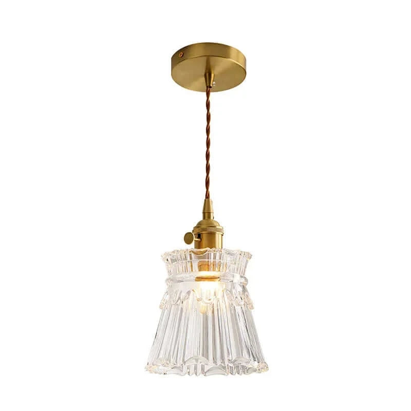 Elegant Glass Pendant Light with Brass Accents - Illuminate with Style