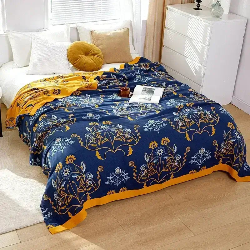 Blankets, Colourful FiveLayer Cotton Gauze Bedspread (updated, more patterns available)