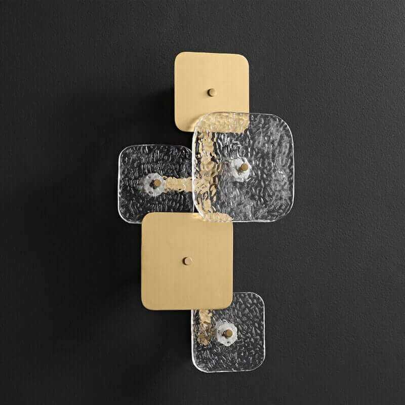 Astonishing Vintage Textured Glass and Brass Wall Lights